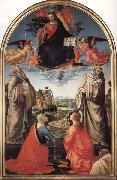 Domenicho Ghirlandaio Christus in der Gloriole mit den Heiligen Bendikt,Romuald,Attinea und Grecinana oil on canvas